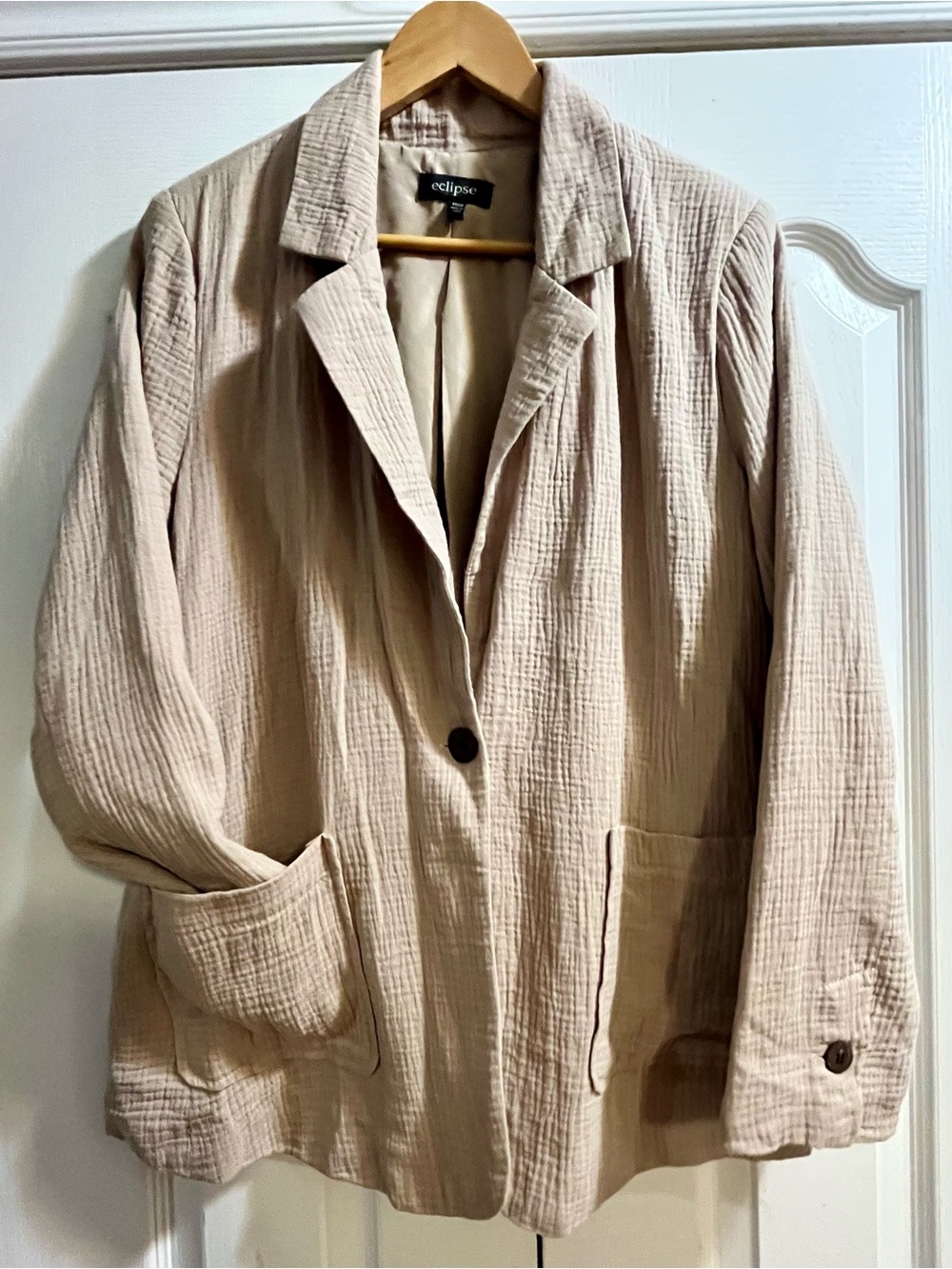 Eclipse Women's 100% Cotton Muslin One-Button Blazer
